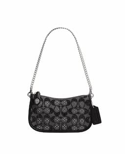 COACH Swinger Mini Crystal Signature Jacquard Shoulder Bag